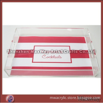 Rectangle Hotel Acrylic Serving/Bread/Wine Glass Tray